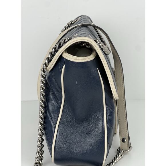 GUCCI Vintage Effect Calfskin Matelasse Medium Torchon Marmont Shoulder Bag - Picture 4 of 16